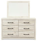 Cambeck Queen Panel Bed with 4 Storage Drawers with Mirrored Dresser, Chest and Nightstand