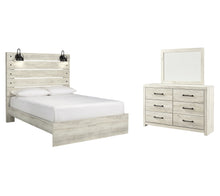 Load image into Gallery viewer, Cambeck  Panel Bed With Mirrored Dresser
