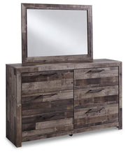 Load image into Gallery viewer, Derekson Queen Panel Bed with 2 Storage Drawers with Mirrored Dresser and Nightstand
