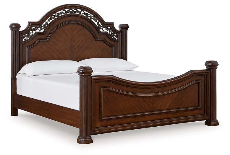 Lavinton Queen Poster Bed with Mirrored Dresser