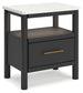 Cadmori King Upholstered Panel Bed with Mirrored Dresser, Chest and Nightstand