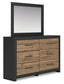 Vertani Full Panel Bed with Mirrored Dresser and Chest