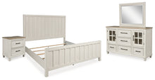 Load image into Gallery viewer, Shaybrock California King Panel Bed with Mirrored Dresser and Nightstand
