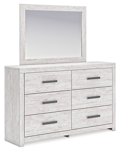 Cayboni Queen Panel Bed with Mirrored Dresser