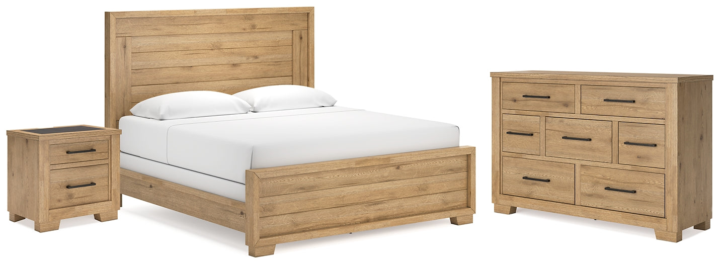 Galliden King Panel Bed with Dresser and Nightstand