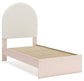 Wistenpine Twin Upholstered Panel Bed with Nightstand