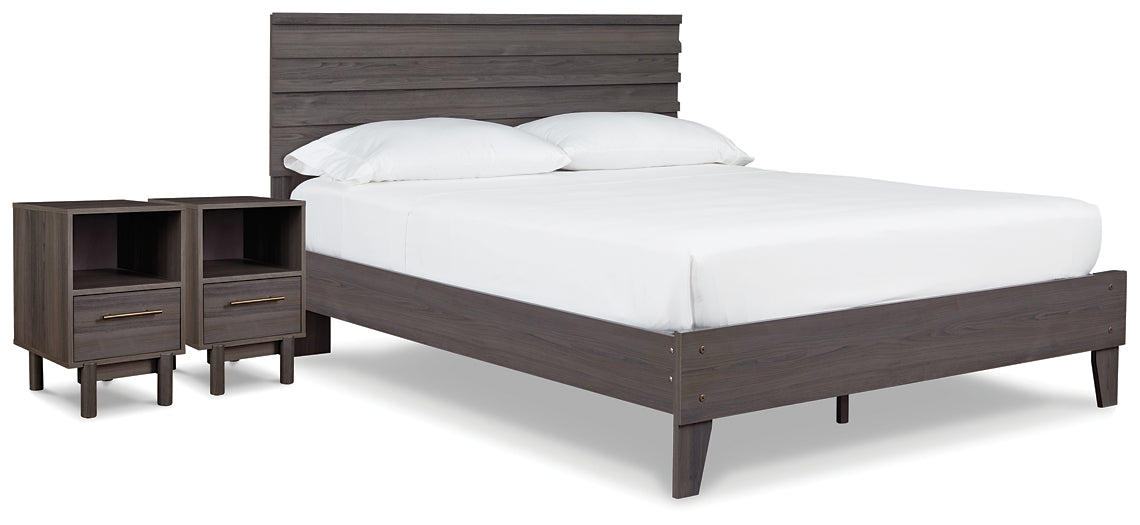 Brymont Queen Platform Bed with 2 Nightstands