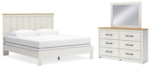 Load image into Gallery viewer, Linnocreek King Panel Bed with Mirrored Dresser
