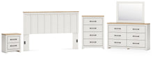 Load image into Gallery viewer, Linnocreek King Panel Headboard with Mirrored Dresser, Chest and Nightstand
