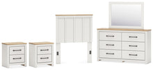 Load image into Gallery viewer, Linnocreek Twin Panel Headboard with Mirrored Dresser and 2 Nightstands
