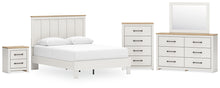 Load image into Gallery viewer, Linnocreek Queen Panel Bed with Mirrored Dresser, Chest and Nightstand
