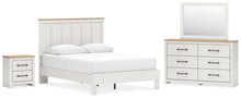 Load image into Gallery viewer, Linnocreek Queen Panel Bed with Mirrored Dresser and Nightstand
