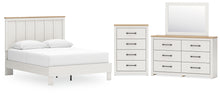 Load image into Gallery viewer, Linnocreek Queen Panel Bed with Mirrored Dresser and Chest
