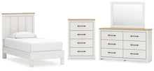 Load image into Gallery viewer, Linnocreek Twin Panel Bed with Storage with Mirrored Dresser and Chest
