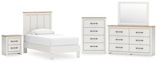 Load image into Gallery viewer, Linnocreek Twin Panel Bed with Mirrored Dresser, Chest and Nightstand
