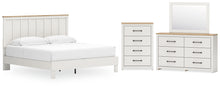 Load image into Gallery viewer, Linnocreek King Panel Bed with Mirrored Dresser and Chest
