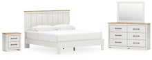 Load image into Gallery viewer, Linnocreek King Panel Bed with Mirrored Dresser and Nightstand
