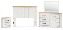 Load image into Gallery viewer, Linnocreek Queen Panel Headboard with Mirrored Dresser and Nightstand
