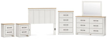 Load image into Gallery viewer, Linnocreek Full Panel Headboard with Mirrored Dresser, Chest and 2 Nightstands
