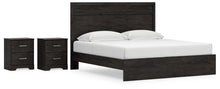 Load image into Gallery viewer, Belachime King Panel Bed with 2 Nightstands
