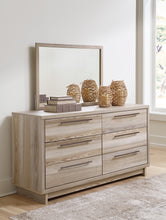 Load image into Gallery viewer, Hasbrick Queen Panel Bed with Mirrored Dresser and Chest
