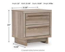 Load image into Gallery viewer, Hasbrick Queen Panel Bed with Mirrored Dresser and 2 Nightstands
