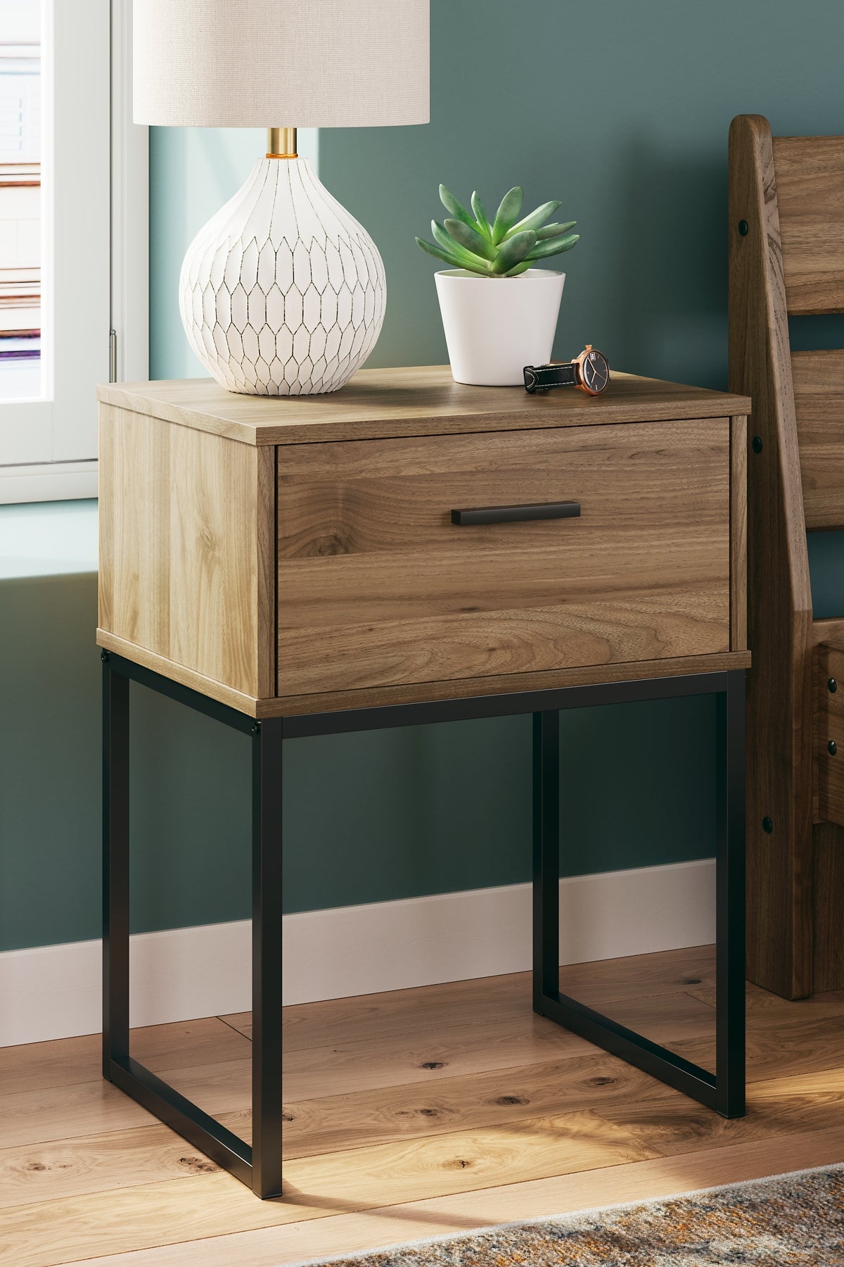 Deanlow Twin Panel Headboard with Nightstand