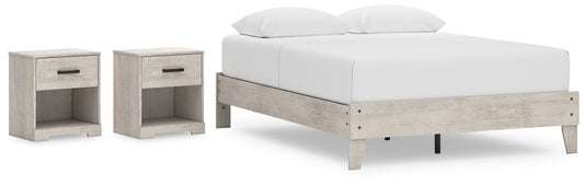 Shawburn Queen Platform Bed with 2 Nightstands