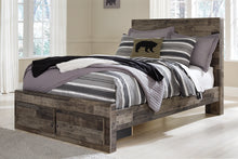 Load image into Gallery viewer, Derekson Full Panel Bed with 2 Storage Drawers with Mirrored Dresser and 2 Nightstands
