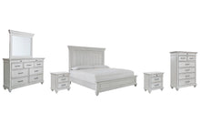 Load image into Gallery viewer, Kanwyn King Panel Bed with Mirrored Dresser, Chest and 2 Nightstands
