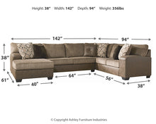 Load image into Gallery viewer, Abalone 3-Piece Sectional with Ottoman
