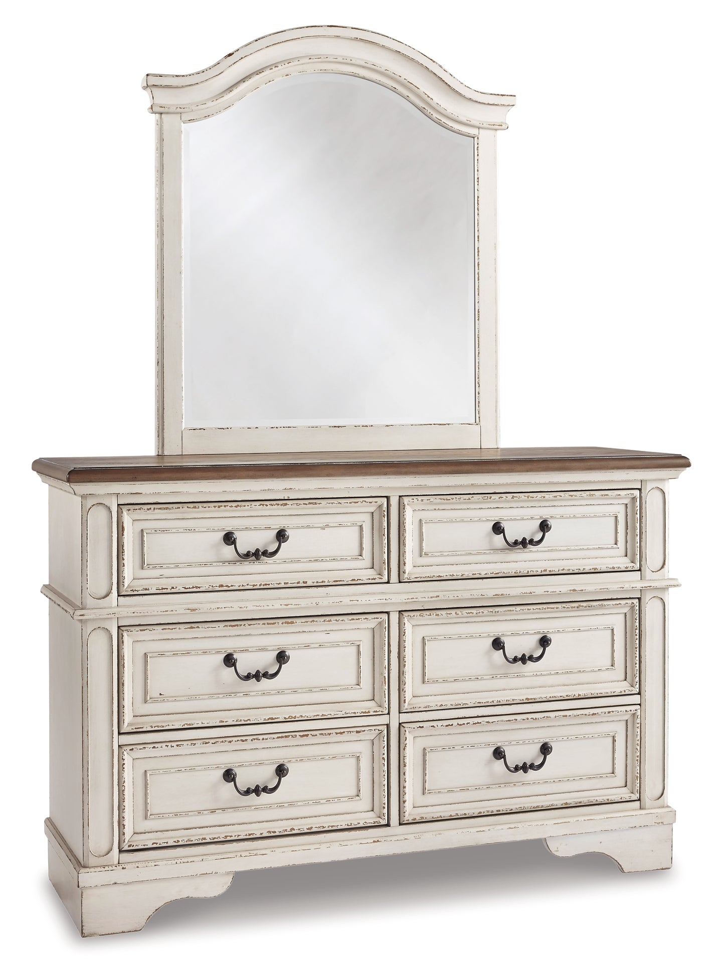 Realyn Twin Panel Bed with Mirrored Dresser