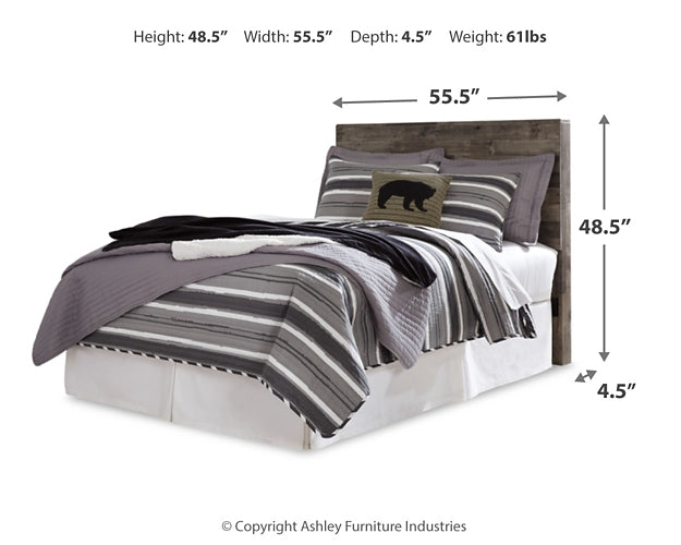 Derekson Full Panel Headboard with Mirrored Dresser and 2 Nightstands