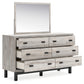 Vessalli Queen Panel Bed with Mirrored Dresser