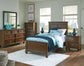 Danabrin Twin Panel Bed with Mirrored Dresser, Chest and 2 Nightstands