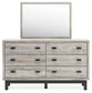 Vessalli King Panel Bed with Mirrored Dresser and 2 Nightstands