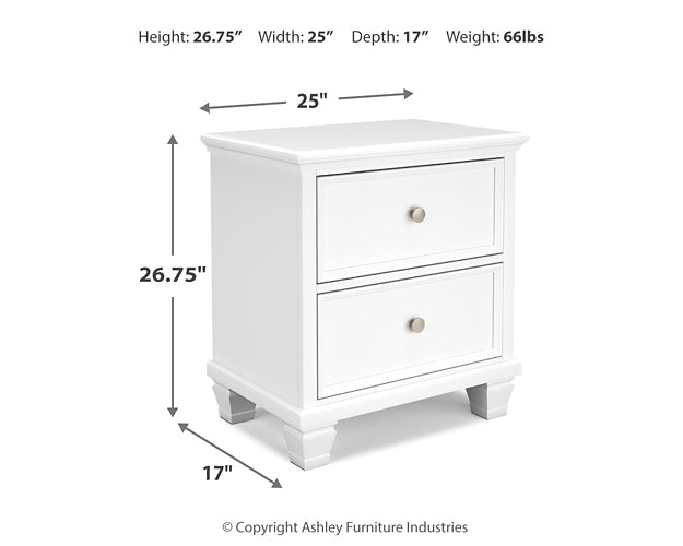 Fortman Full Panel Bed with Mirrored Dresser and 2 Nightstands