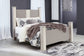 Surancha Queen Poster Bed with Mirrored Dresser and 2 Nightstands