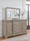 Lexorne Queen Sleigh Bed with Mirrored Dresser, Chest and Nightstand