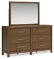 Cabalynn King Panel Bed with Storage with Mirrored Dresser, Chest and Nightstand