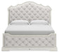 Arlendyne King Upholstered Bed with Mirrored Dresser and 2 Nightstands